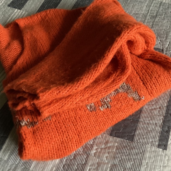 CARLA GIANINNI PARIS OVERSIZED BOXY V NECK ‘KARMA’ ORANGE KNIT SWEATER - Picture 12 of 12